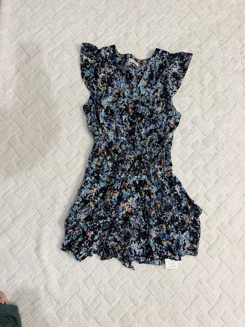 Ramy Brook Navy Multi Floral Mini Dress